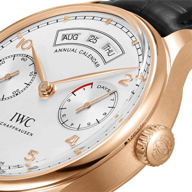 IWC,Portugieser 44.20mm,44.20mm,Red Gold,Silver,Automatic,Annual Calendar,Month,Date,Day,168hours,In-house Caliber,IW503504