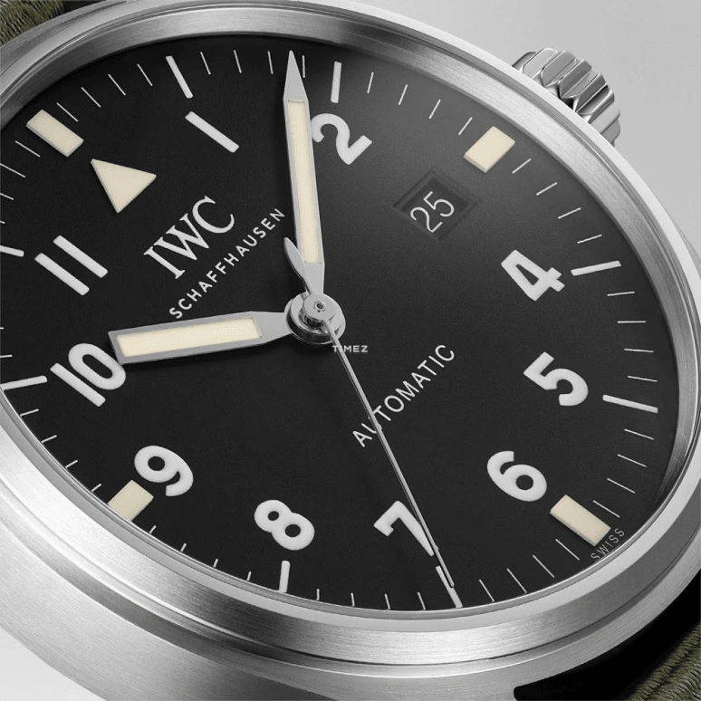 IWC,Pilot 40mm,40mm,Stainless Steel,Black,Automatic,Day,Anti-magnetic,IW327007