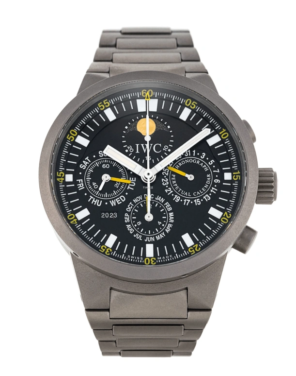 IWC,GST Aquatimer 43mm,43mm,Titanium,Black,Automatic,Chronograph,Moonphase,Perpetual Calendar,Month,44hours,In-house Caliber,IW375601