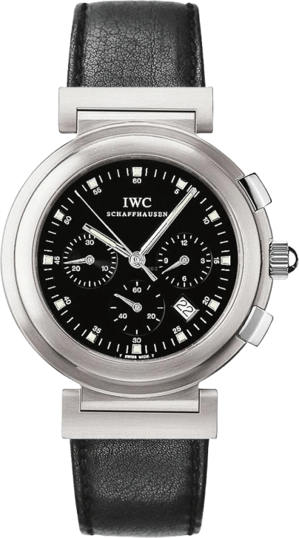 IWC,Da Vinci 37mm,37mm,Stainless Steel,Black,Quartz,Chronograph,Day,IW372806