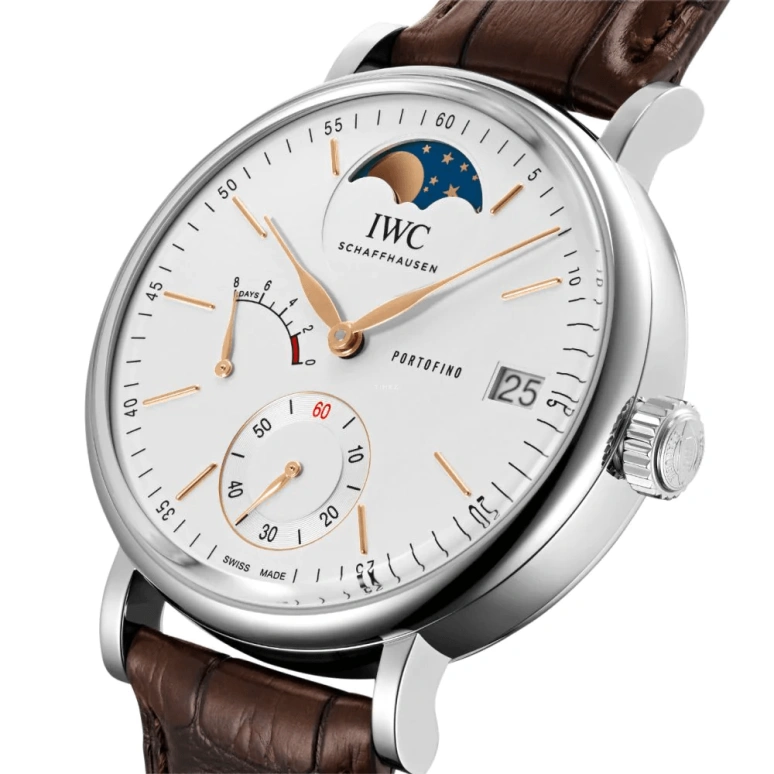 IWC,Portofino 45mm,45mm,Stainless Steel,Silver,Handwound,Moonphase,Date,Power Reserve Indicator,IW516401