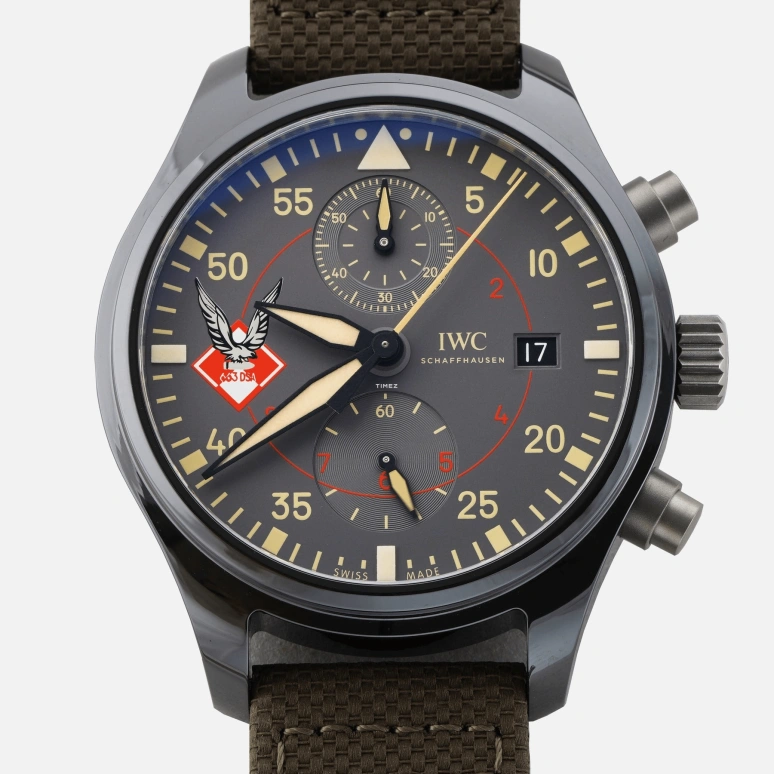IWC,Pilot 44mm,44mm,Titanium,Ceramic,Grey,Automatic,Chronograph,Date,Flyback,Anti-magnetic,68hours,In-house Caliber,IW389013