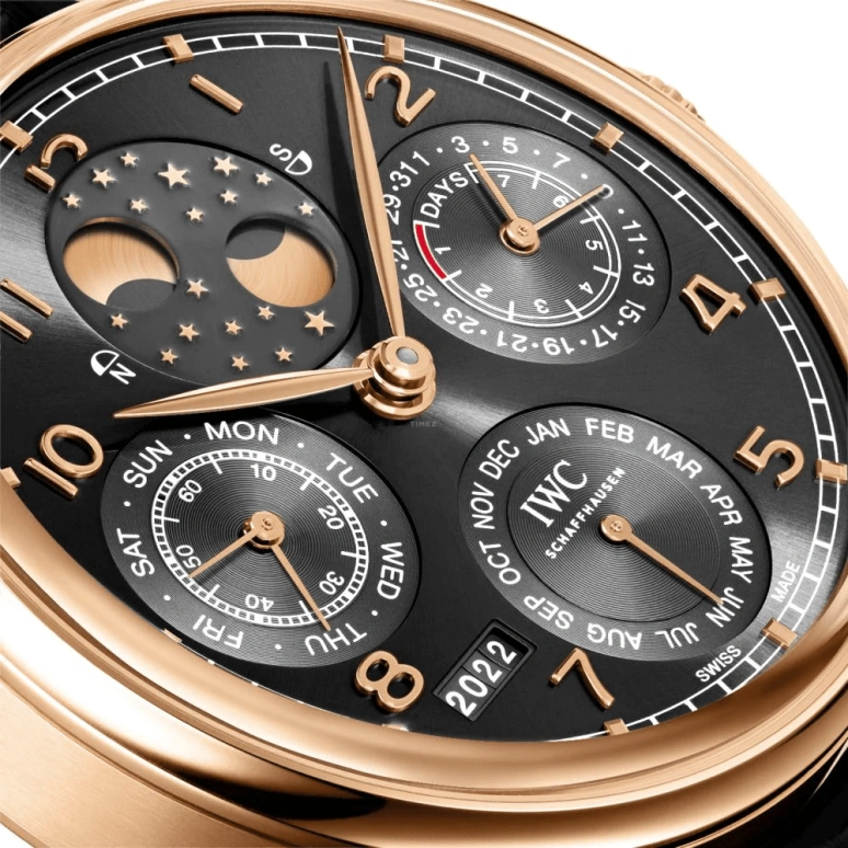 IWC,Portugieser 44.20mm,44.20mm,Red Gold,Grey,Automatic,Moonphase,Perpetual Calendar,Month,Date,168hours,In-house Caliber,IW503404