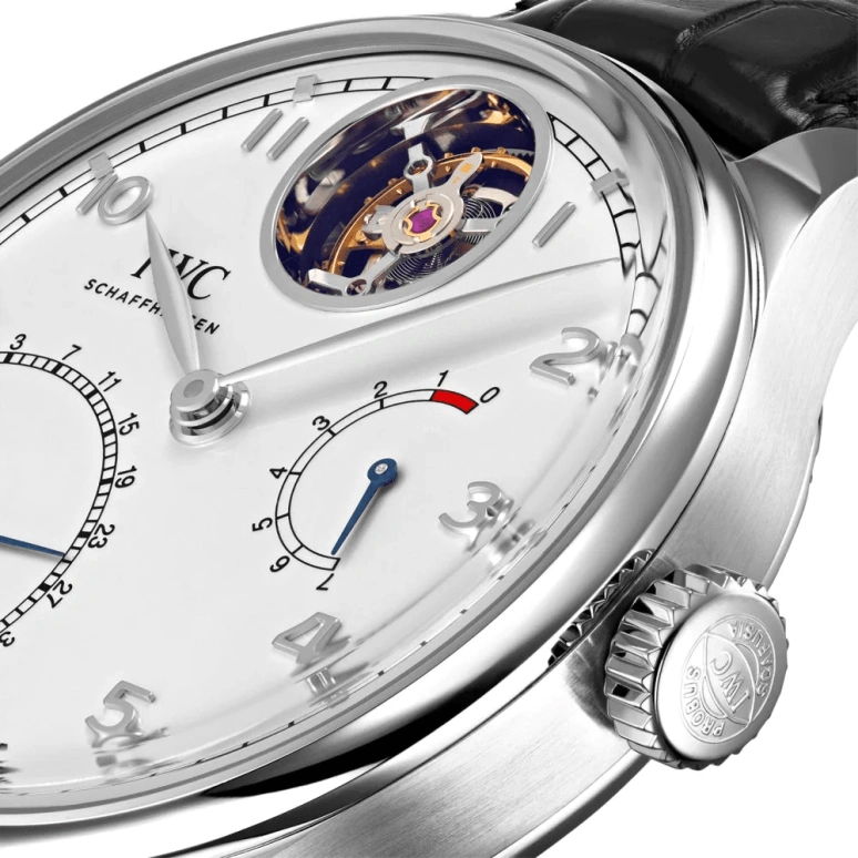 IWC,Portugieser 44.20mm,44.20mm,Platinum,Silver,Automatic,Date,Power Reserve Indicator,Tourbillon Escapement,Flyback,168hours,In-house Caliber,IW504601