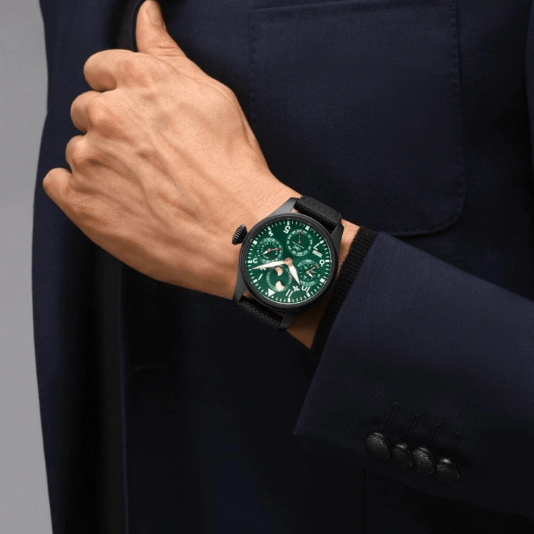 IWC,Big Pilot 46.50mm,46.50mm,Titanium,Ceramic,Green,Automatic,Moonphase,Perpetual Calendar,Month,Date,168hours,In-house Caliber,IW503005