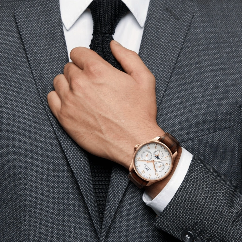 IWC,Portugieser 42.40mm,42.40mm,Red Gold,Silver,Automatic,Moonphase,Leap Year,Month,Date,60hours,In-house Caliber,IW344202