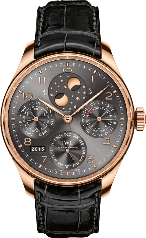IWC,Portugieser 44.20mm,44.20mm,Red Gold,Grey,Automatic,Moonphase,Perpetual Calendar,Month,Date,168hours,In-house Caliber,IW503404