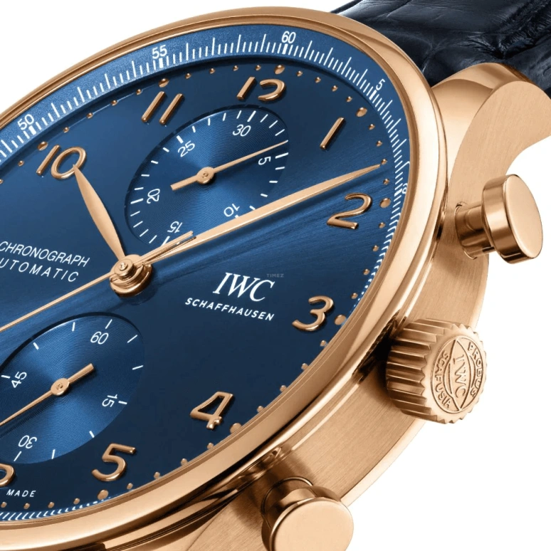 IWC,Portugieser 41mm,41mm,Red Gold,Blue,Automatic,Chronograph,Column Wheel,IW371614