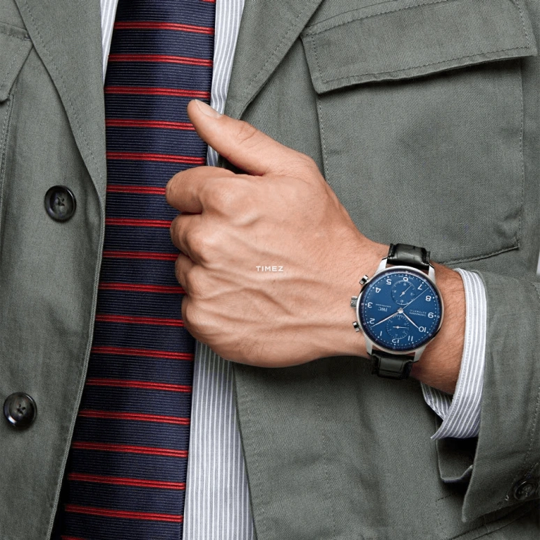 IWC,Portugieser 41mm,41mm,Stainless Steel,Blue,Automatic,Chronograph,46hours,IW371601