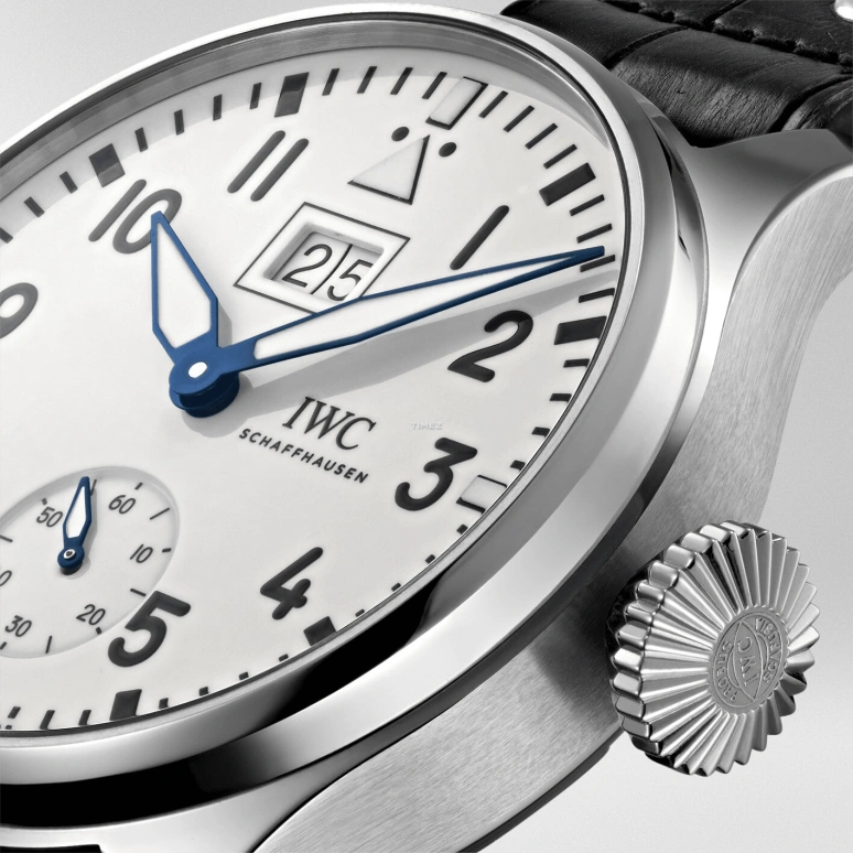 IWC,Big Pilot 46.20mm,46.20mm,Stainless Steel,White,Handwound,Power Reserve Indicator,Big Date,IW510504