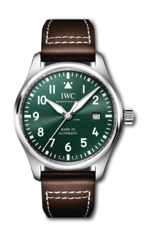 IWC,Pilot 40mm,40mm,Stainless Steel,Green,Automatic,Day,120hours,IW328205