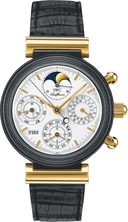 IWC,Da Vinci 39mm,39mm,Ceramic,Yellow Gold,White,Automatic,Chronograph,Moonphase,Perpetual Calendar,Month,44hours,In-house Caliber,IW375503