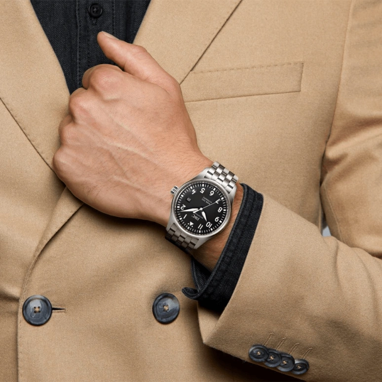 IWC,Pilot 40mm,40mm,Stainless Steel,Black,Automatic,Date,Anti-magnetic,IW327015