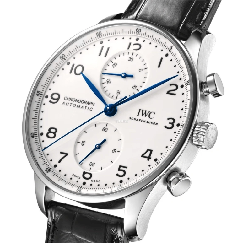 IWC,Portugieser 41mm,41mm,Stainless Steel,White,Automatic,Chronograph,46hours,IW371602