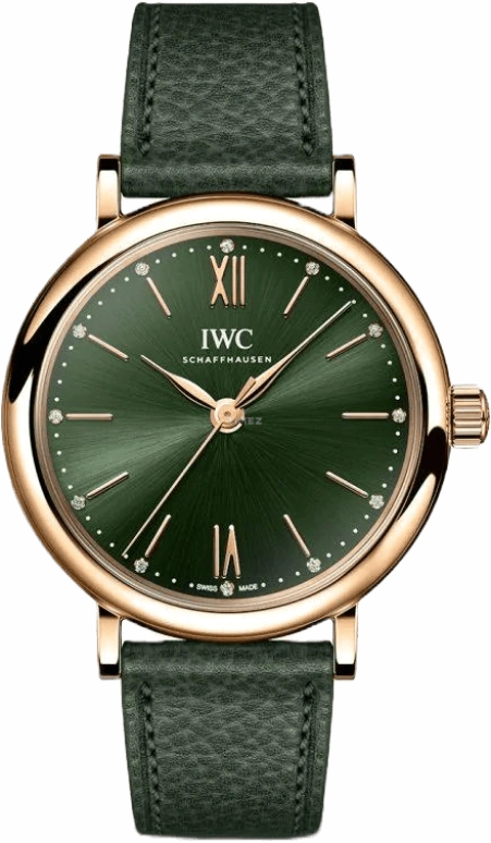 IWC,Portofino 34mm,34mm,Red Gold,Green,Automatic,42hours,In-house Caliber,IW357415