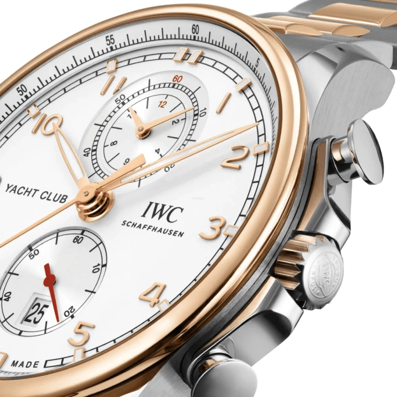 IWC,Portugieser 44.60mm,44.60mm,Red Gold,Stainless Steel,Silver,Automatic,Chronograph,Date,Flyback,Anti-magnetic,68hours,In-house Caliber,IW390703
