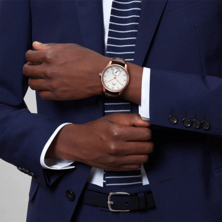 IWC,Portugieser 40.40mm,40.40mm,Rose Gold,Silver,Automatic,60hours,In-house Caliber,IW358306