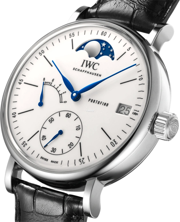 IWC,Portofino 45mm,45mm,Stainless Steel,White,Handwound,Moonphase,Day,Power Reserve Indicator,IW516406