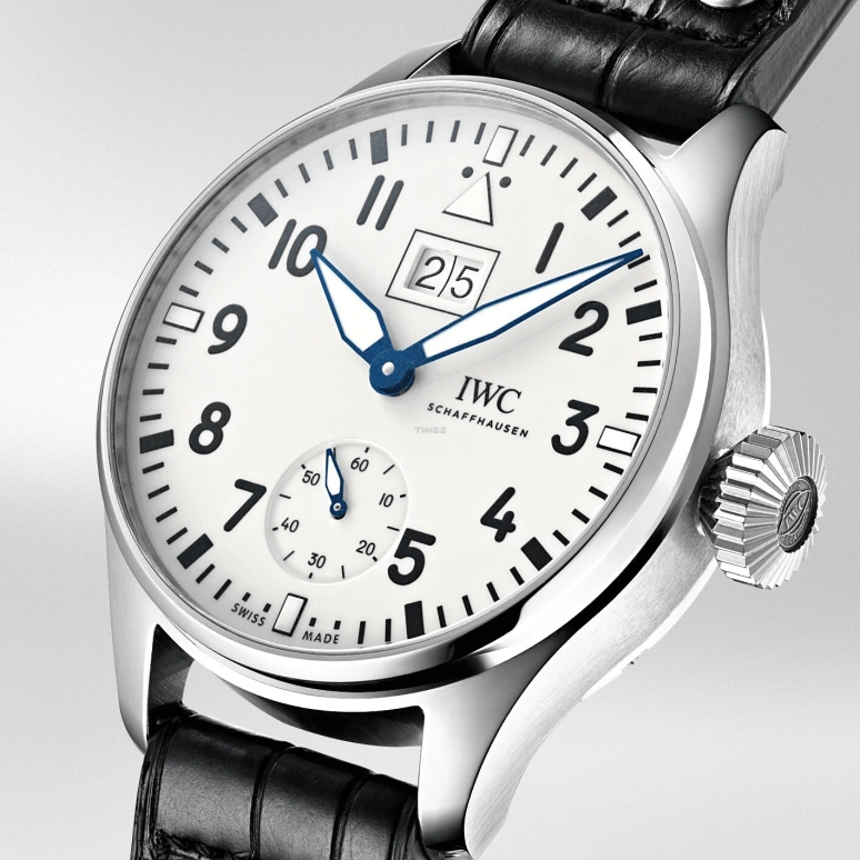 IWC,Big Pilot 46.20mm,46.20mm,Stainless Steel,White,Handwound,Power Reserve Indicator,Big Date,IW510504