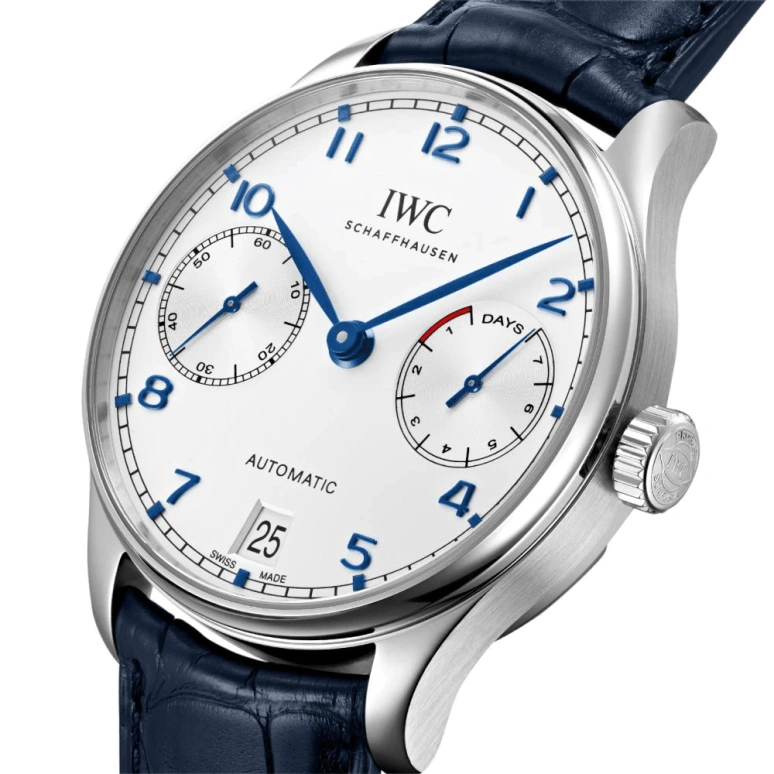 IWC,Portugieser 42.30mm,42.30mm,Stainless Steel,Silver,Automatic,Chronograph,Date,Power Reserve Indicator,IW500705
