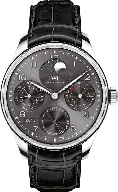 IWC,Portugieser 44.20mm,44.20mm,White Gold,Grey,Automatic,Moonphase,Perpetual Calendar,Month,Date,168hours,In-house Caliber,IW503301
