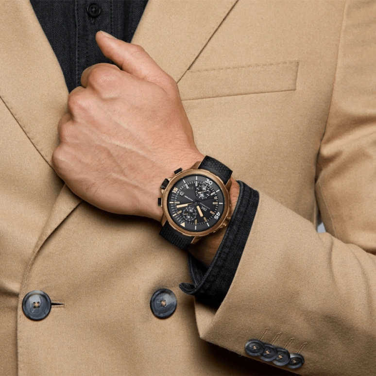 IWC,GST Aquatimer 43mm,43mm,Titanium,Bronze,Black,Automatic,Chronograph,Date,Power Reserve Indicator,Flyback,68hours,In-house Caliber,IW379503