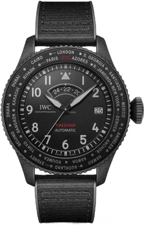 IWC,Pilot 46mm,46mm,Ceratanium,Black,Automatic,Day,World Time,Zhang RuoYun,IW395505
