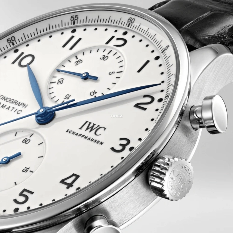 IWC,Portugieser 41mm,41mm,Stainless Steel,White,Automatic,Chronograph,46hours,IW371602