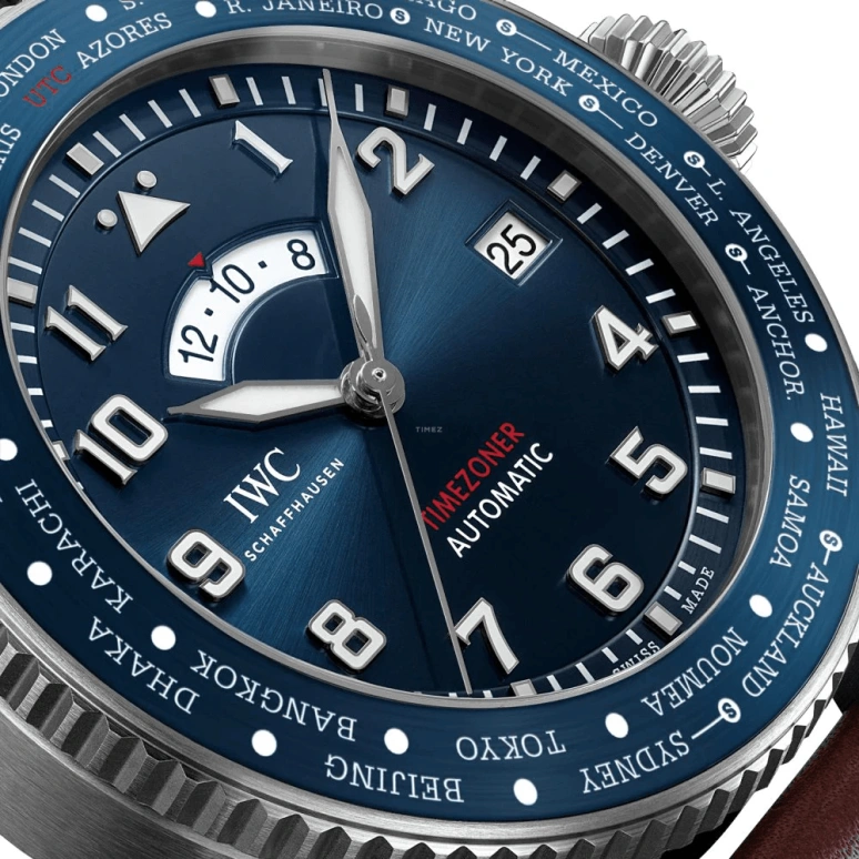 IWC,Pilot 46mm,46mm,Stainless Steel,Blue,Automatic,Day,World Time,IW395503