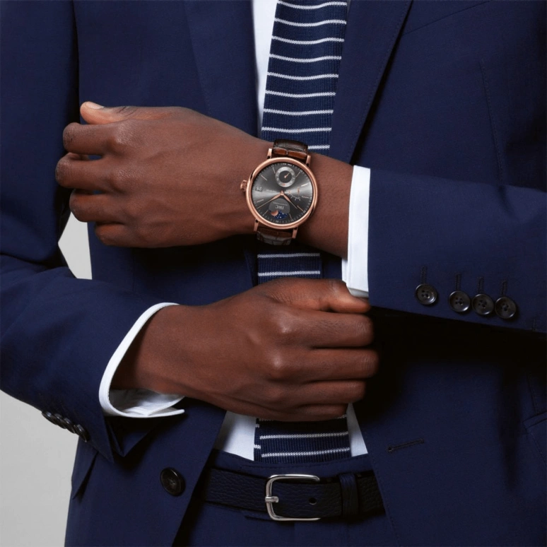 IWC,Portofino 45mm,45mm,Red Gold,Grey,Handwound,Moonphase,Date,Power Reserve Indicator,IW516403