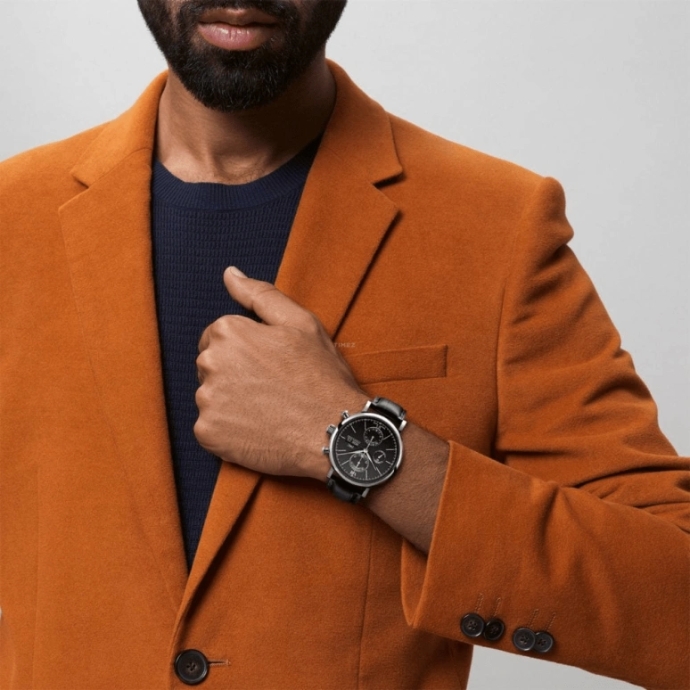 IWC,Portofino 42mm,42mm,Stainless Steel,Black,Automatic,Chronograph,Date,Day,IW391029