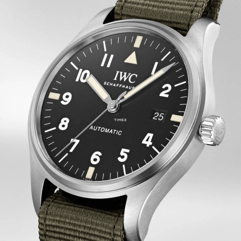 IWC,Pilot 40mm,40mm,Stainless Steel,Black,Automatic,Day,Anti-magnetic,IW327007