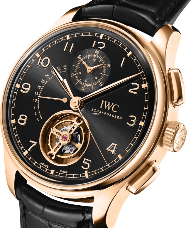 IWC,Portugieser 43.50mm,43.50mm,Armor Gold,Black,Automatic,Chronograph,Day,Tourbillon,Flyback,68hours,In-house Caliber,IW394009