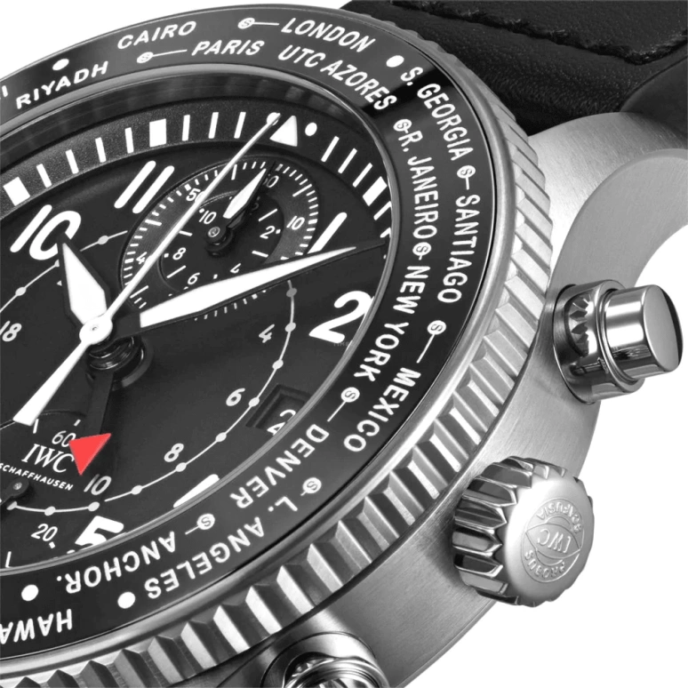 IWC,Pilot 44mm,44mm,Ceramic,Stainless Steel,Black,Automatic,Chronograph,Date,Flyback,IW395001