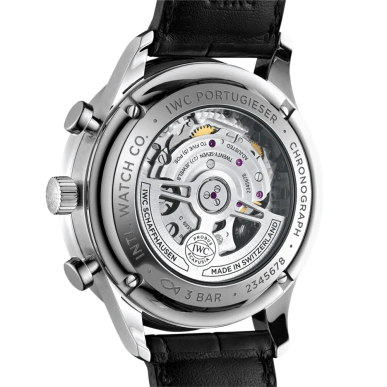 IWC,Portugieser 41mm,41mm,Stainless Steel,Blue,Automatic,Chronograph,Column Wheel,IW371606