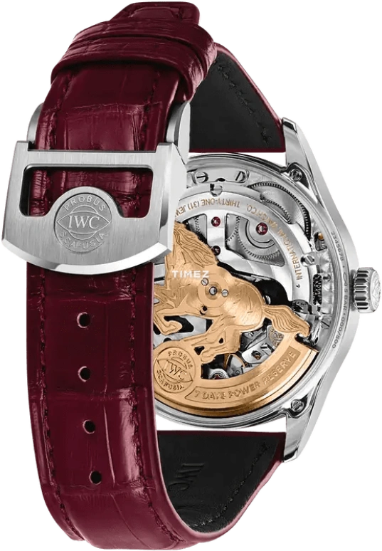 IWC,Portugieser 42.40mm,42.40mm,Stainless Steel,Burgundy,Automatic,Day,Power Reserve Indicator,IW501709