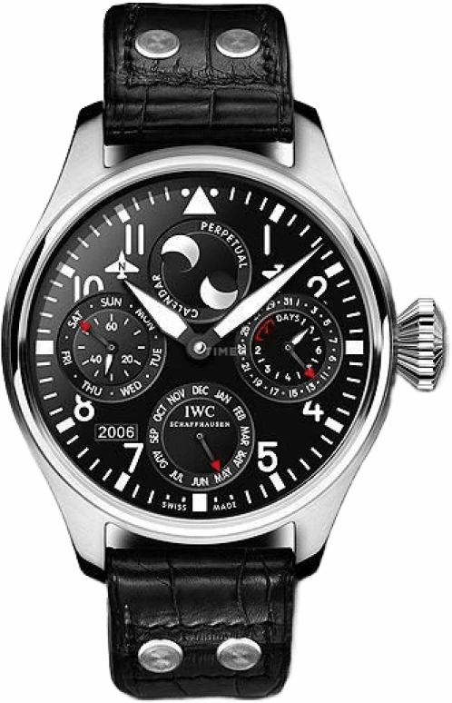 IWC,Big Pilot 46.20mm,46.20mm,Stainless Steel,Black,Automatic,Moonphase,Perpetual Calendar,Month,Date,168hours,In-house Caliber,IW502607