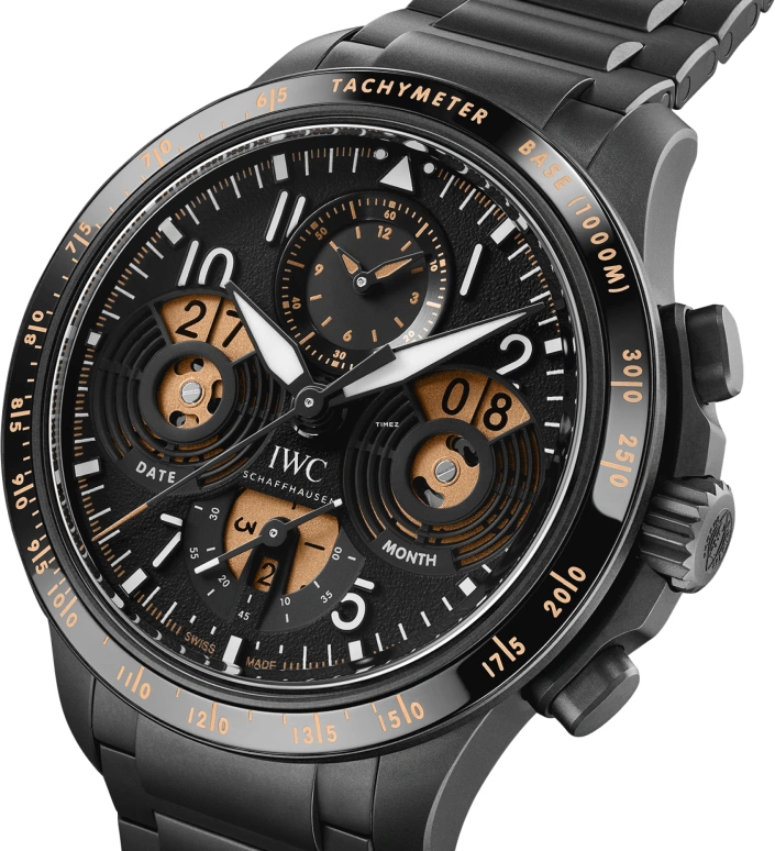 IWC,Pilot 43mm,43mm,Ceratanium,Black,Automatic,Chronograph,Perpetual Calendar,Leap Year,Month,68hours,In-house Caliber,IW388801