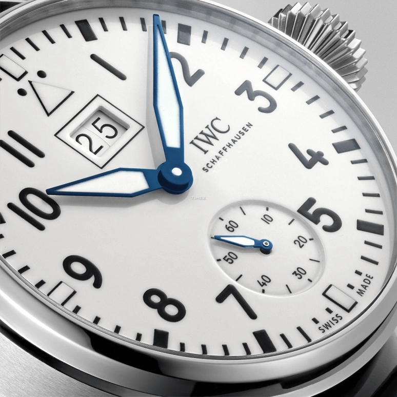 IWC,Big Pilot 46.20mm,46.20mm,Stainless Steel,White,Handwound,Power Reserve Indicator,Big Date,IW510504