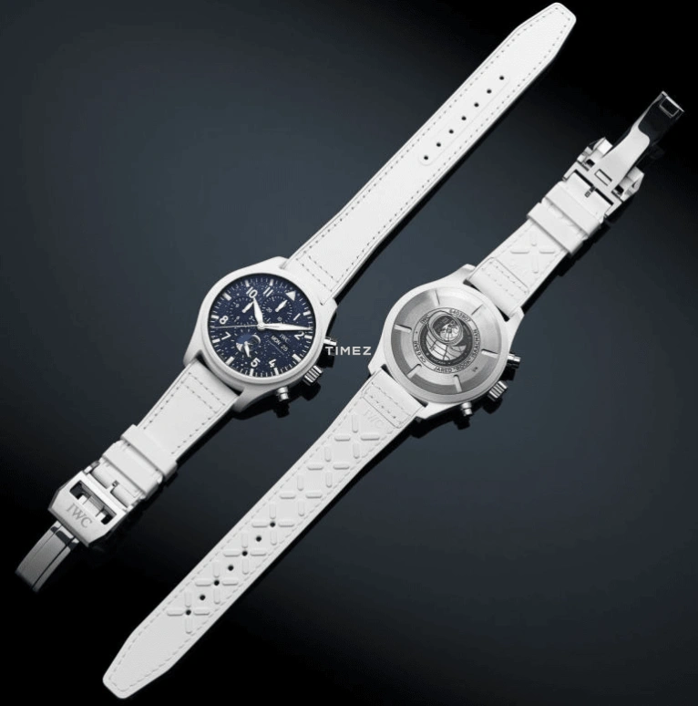 IWC,Pilot 44.50mm,44.50mm,Ceramic,White,Blue,Automatic,Chronograph,Date,Day,Column Wheel,48hours,In-house Caliber,IW389110