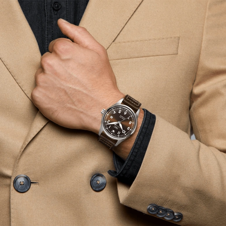 IWC,Pilot 40mm,40mm,Stainless Steel,Brown,Automatic,Date,Anti-magnetic,IW327003
