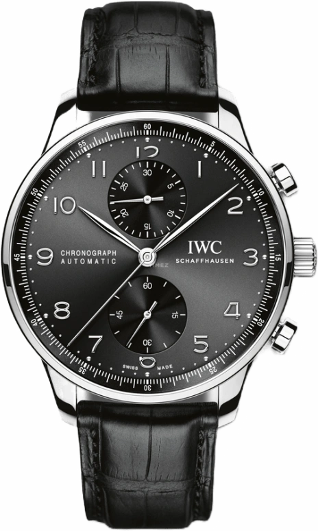 IWC,Portugieser 40.90mm,40.90mm,Stainless Steel,Black,Automatic,Chronograph,44hours,IW371447