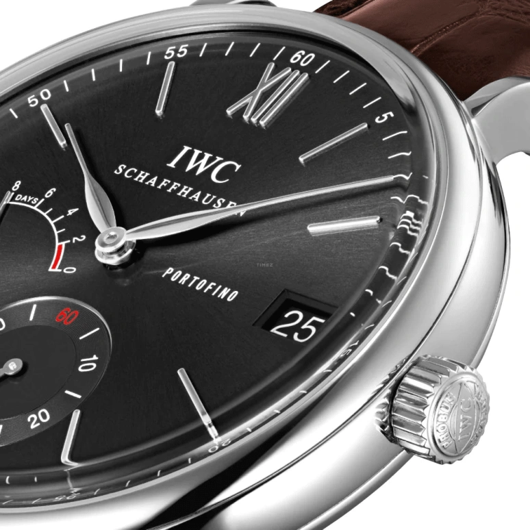 IWC,Portofino 45mm,45mm,Stainless Steel,Black,Handwound,Date,Power Reserve Indicator,IW510102