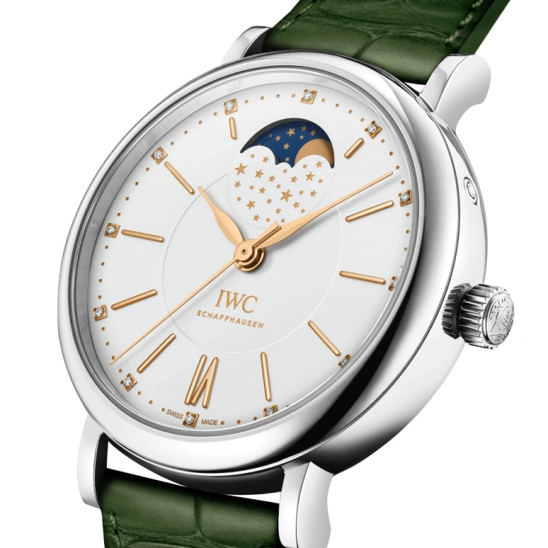 IWC,Portofino 37mm,37mm,Stainless Steel,White,Automatic,Moonphase,Day,IW459013