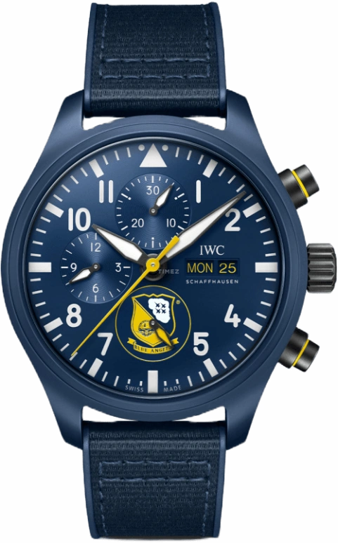 IWC,Pilot 44.50mm,44.50mm,Titanium,Ceramic,Blue,Automatic,Chronograph,Date,Day,Anti-magnetic,48hours,In-house Caliber,IW389109