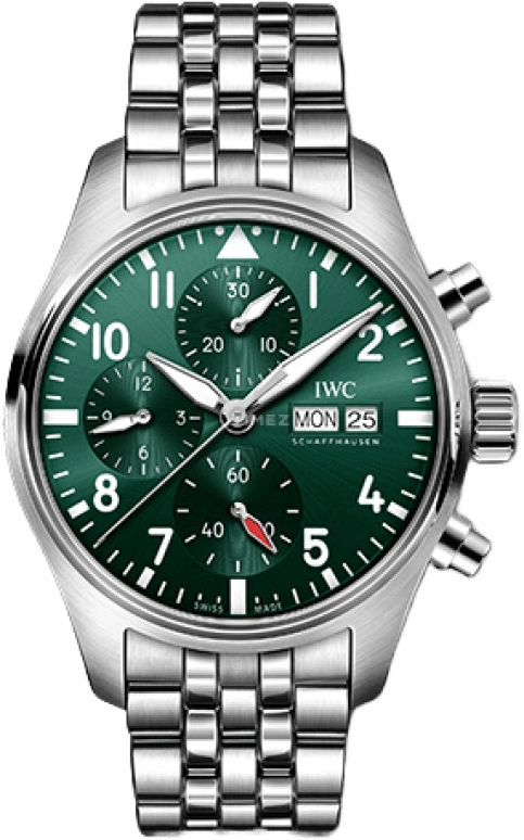 IWC,Pilot 41mm,41mm,Stainless Steel,Blue,Automatic,Chronograph,Date,Day,Column Wheel,46hours,In-house Caliber,IW388104