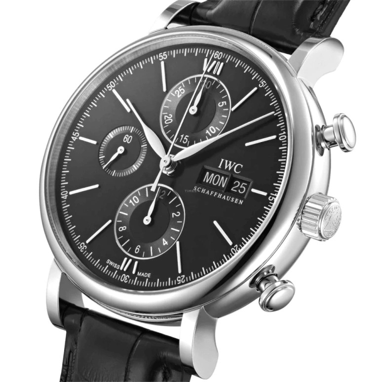IWC,Portofino 42mm,42mm,Stainless Steel,Black,Automatic,Chronograph,Date,Day,IW391029