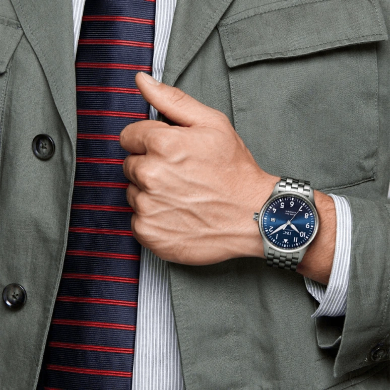 IWC,Pilot 40mm,40mm,Stainless Steel,Blue,Automatic,Date,Anti-magnetic,IW327016
