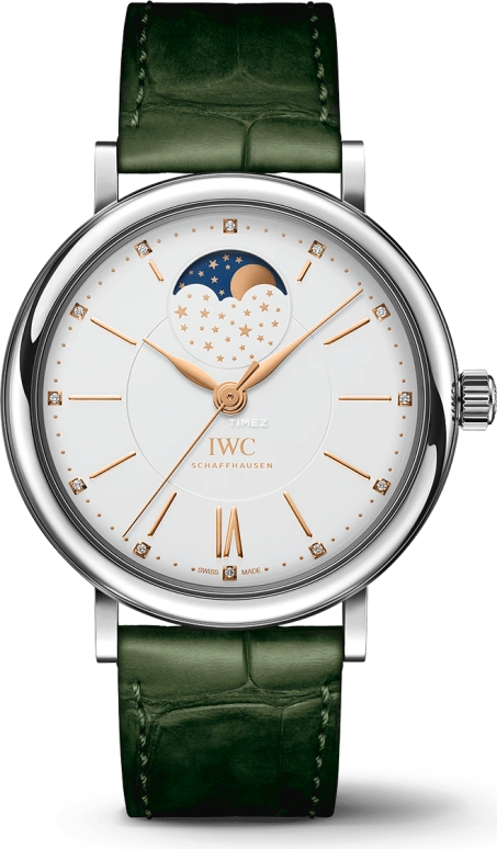 IWC,Portofino 37mm,37mm,Stainless Steel,White,Automatic,Moonphase,Day,IW459013