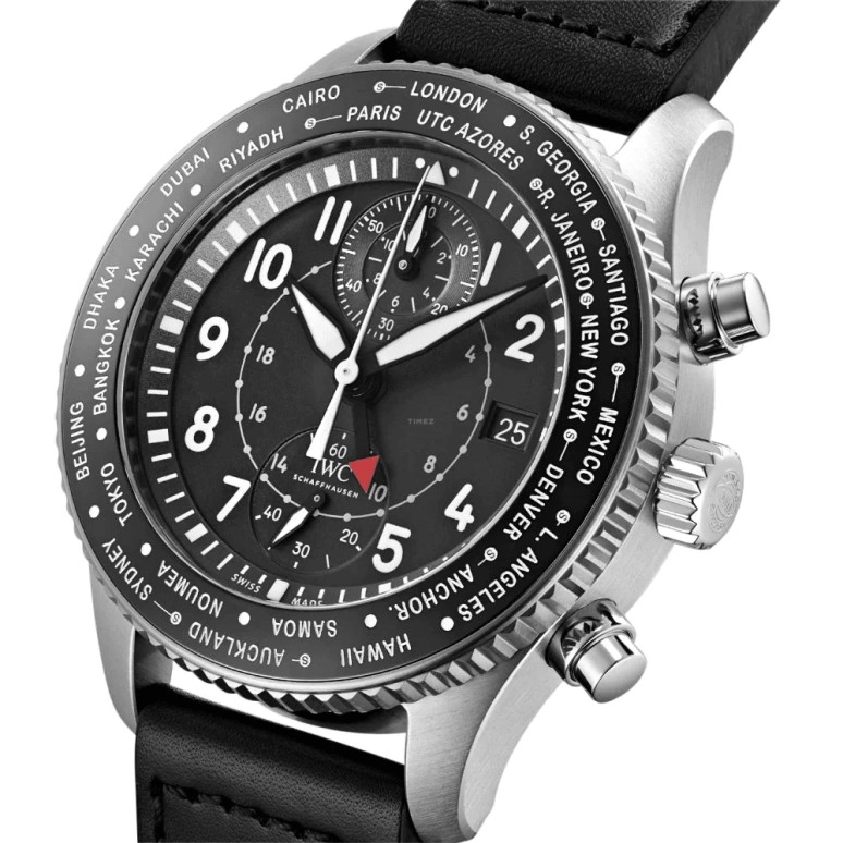 IWC,Pilot 44mm,44mm,Ceramic,Stainless Steel,Black,Automatic,Chronograph,Date,Flyback,IW395001
